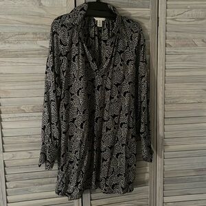 H&M Paisley Print Shirt Dress- Black
